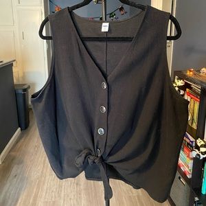 Old Navy Button Down Tie Front Tank, Plus Size